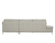 Silver Grey Leather Sectional sofa NJ Lenard