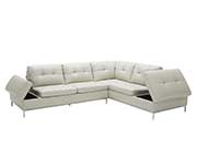 Silver Grey Leather Sectional sofa NJ Lenard