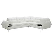 Silver Grey Leather Sectional sofa NJ Lenard