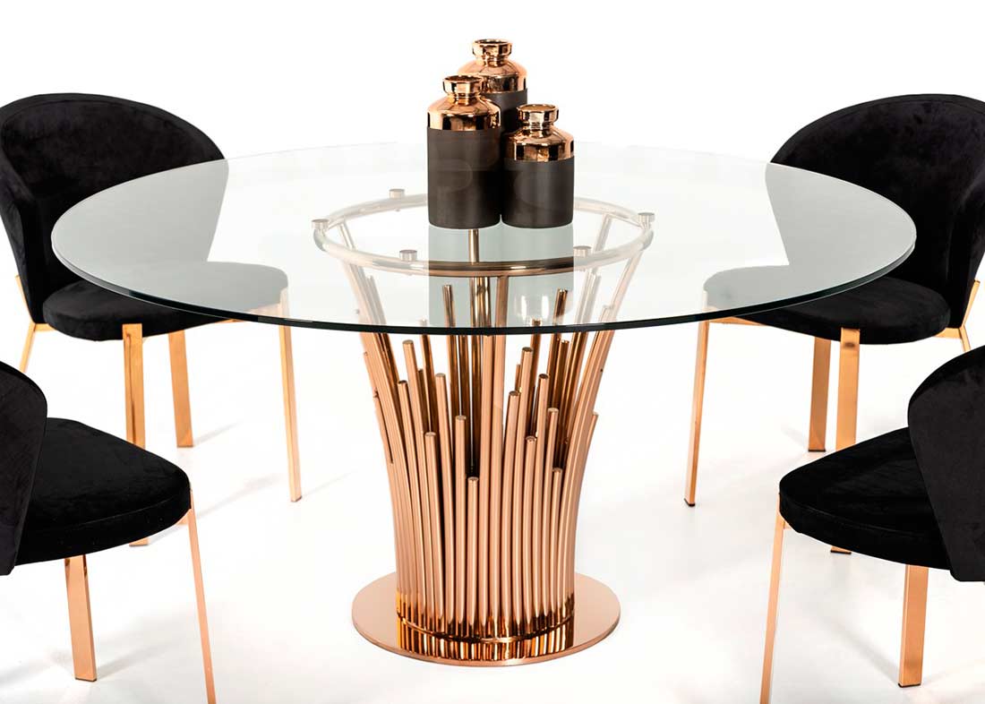 rose gold dining room table