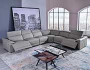 Light Gray Leather sectional sofa AE 303