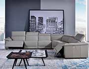 Light Gray Leather sectional sofa AE 303