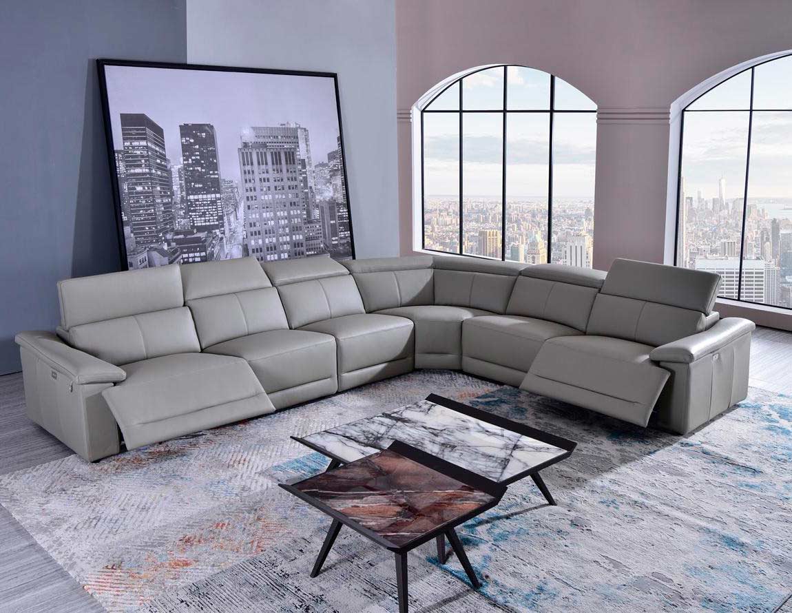 gray leather sectional sofa