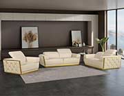 Beige Leather Sofa Set GL 111