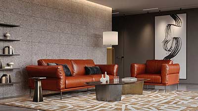 Bartz 597 Leather Sofa