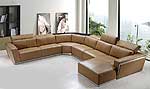 HE 654 Contemporary Leather Sectional Sofa