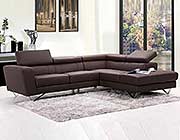 Liza Leather L-Shaped Sectional Sofa