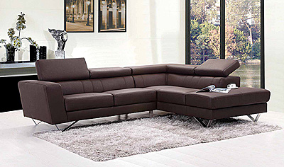 Liza Leather L-Shaped Sectional Sofa