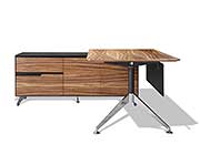 Unique Furniture 400 Collection Zebrano Desk 481 with Right Return Cabinet