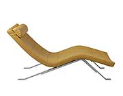 Lounge Chair Leatherette Estyle 802 in Saffron