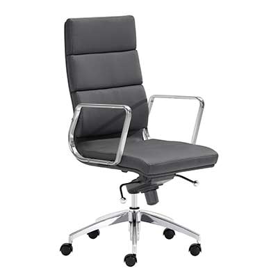 High Back Leatherette office chair Z892 in Black