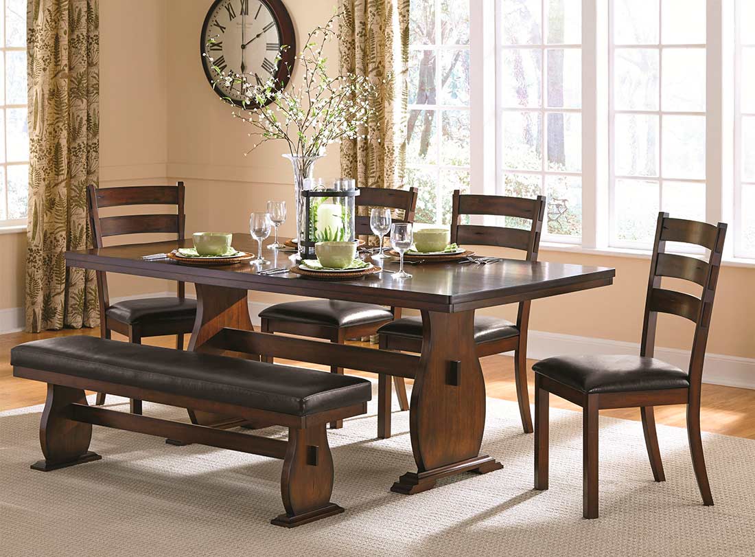 transitional wood dining room table
