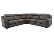 Power Leather Sectional JM Silvia in Light Grey