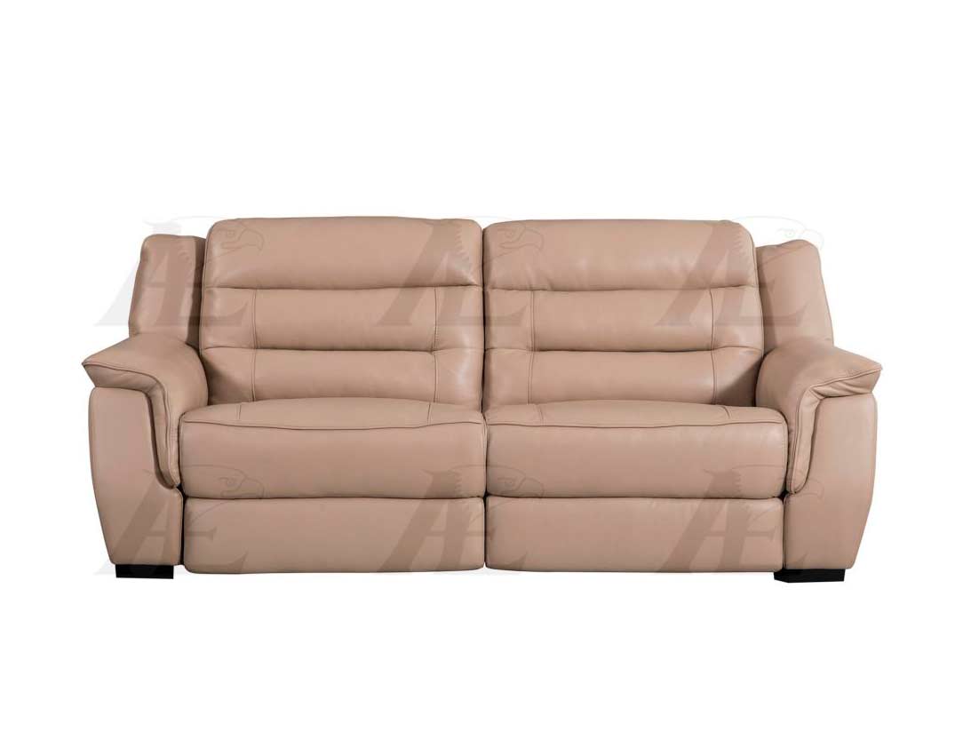 tan leather electric recliner sofa