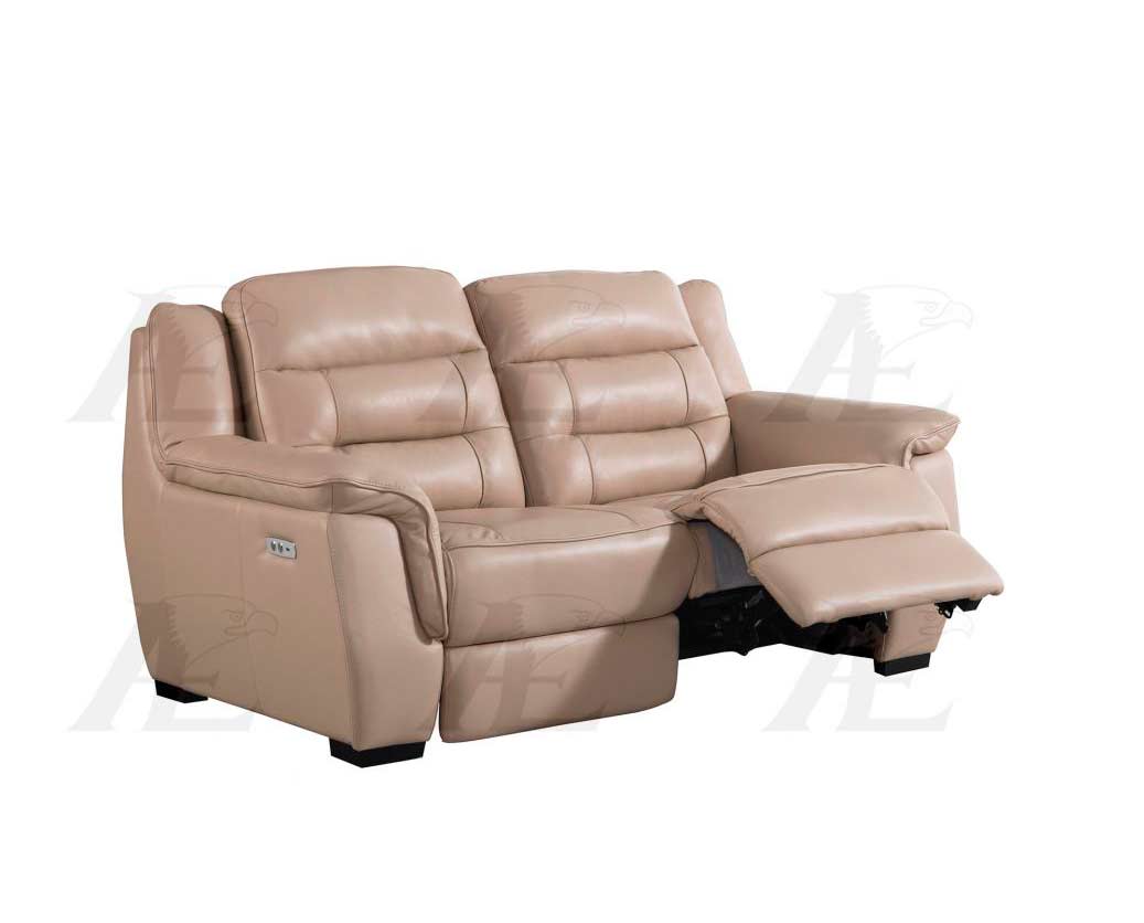 tan leather electric recliner sofa