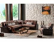 Moon Sectional sofa sleeper in Royal Brown