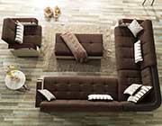 Moon Sectional sofa sleeper in Royal Brown