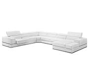 White Bonded Leather Sectional Sofa VG 106