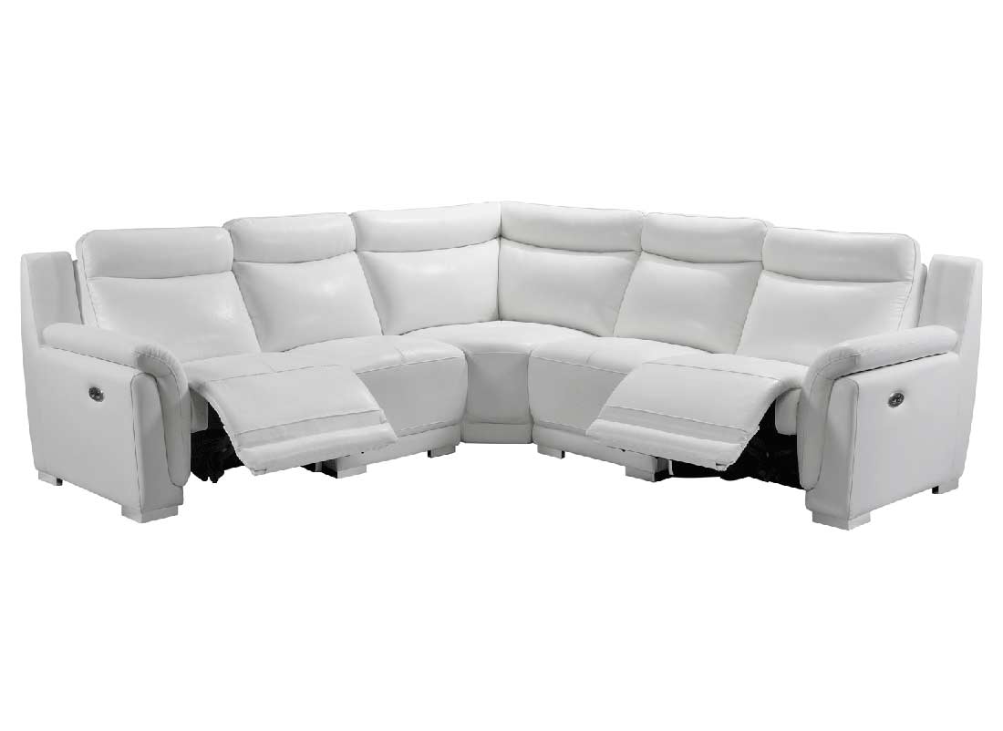 leather sectional sofa with two recliners