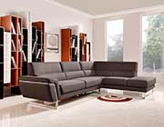 Brown Fabric Sectional Sofa VG 260