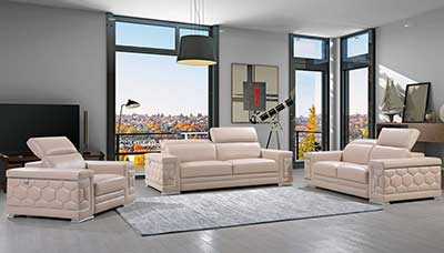 Beige Leather Sofa set GU 92