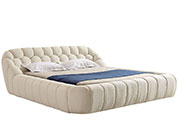 Modern Tufted Off-White Bed VG Yolane