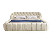 Modern Tufted Off-White Bed VG Yolane