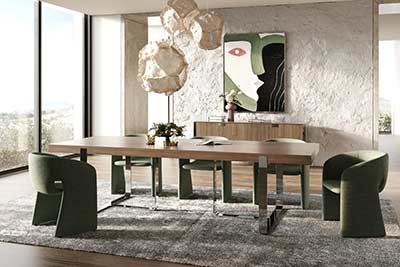 Walnut Veneer Dining Table VG Paula