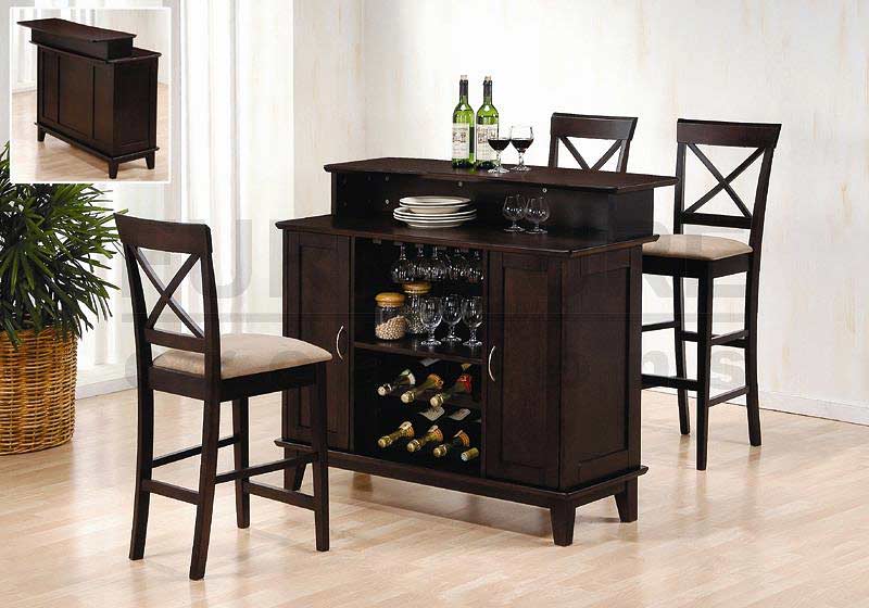 kitchen bar with wine rack