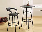 Black Metal Round Counter Height  Bar Table